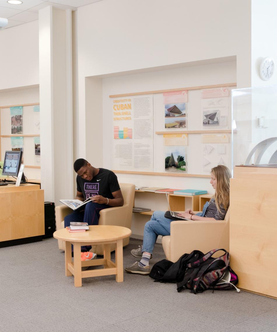 Students in the engineer library