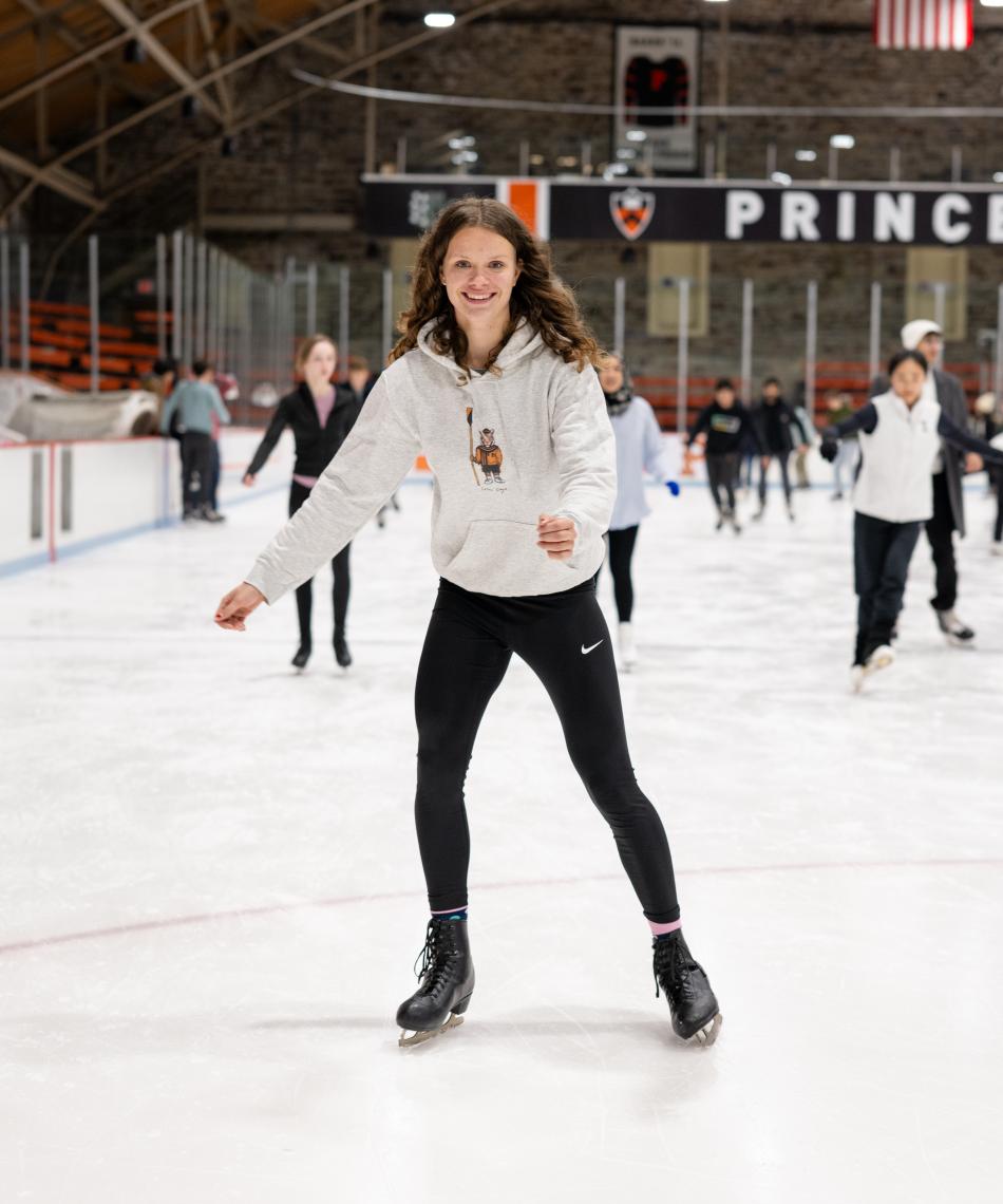 Student ice skating