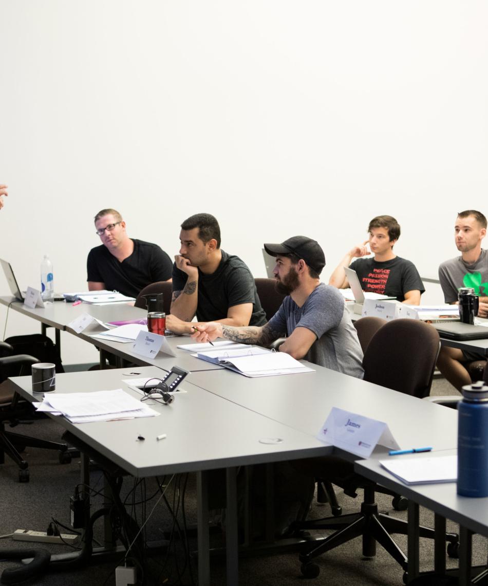 Veterans in a classroom