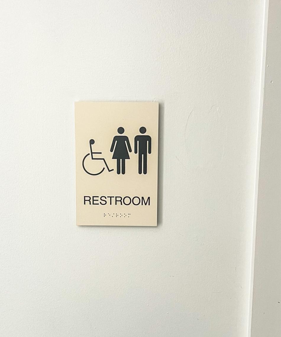 Gender inclusive bathroom sign
