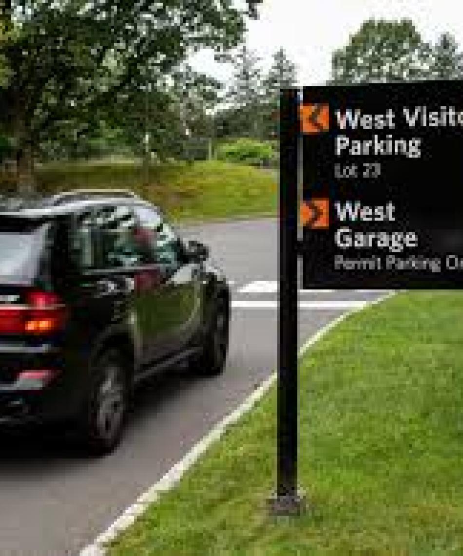 PArking directions on campus