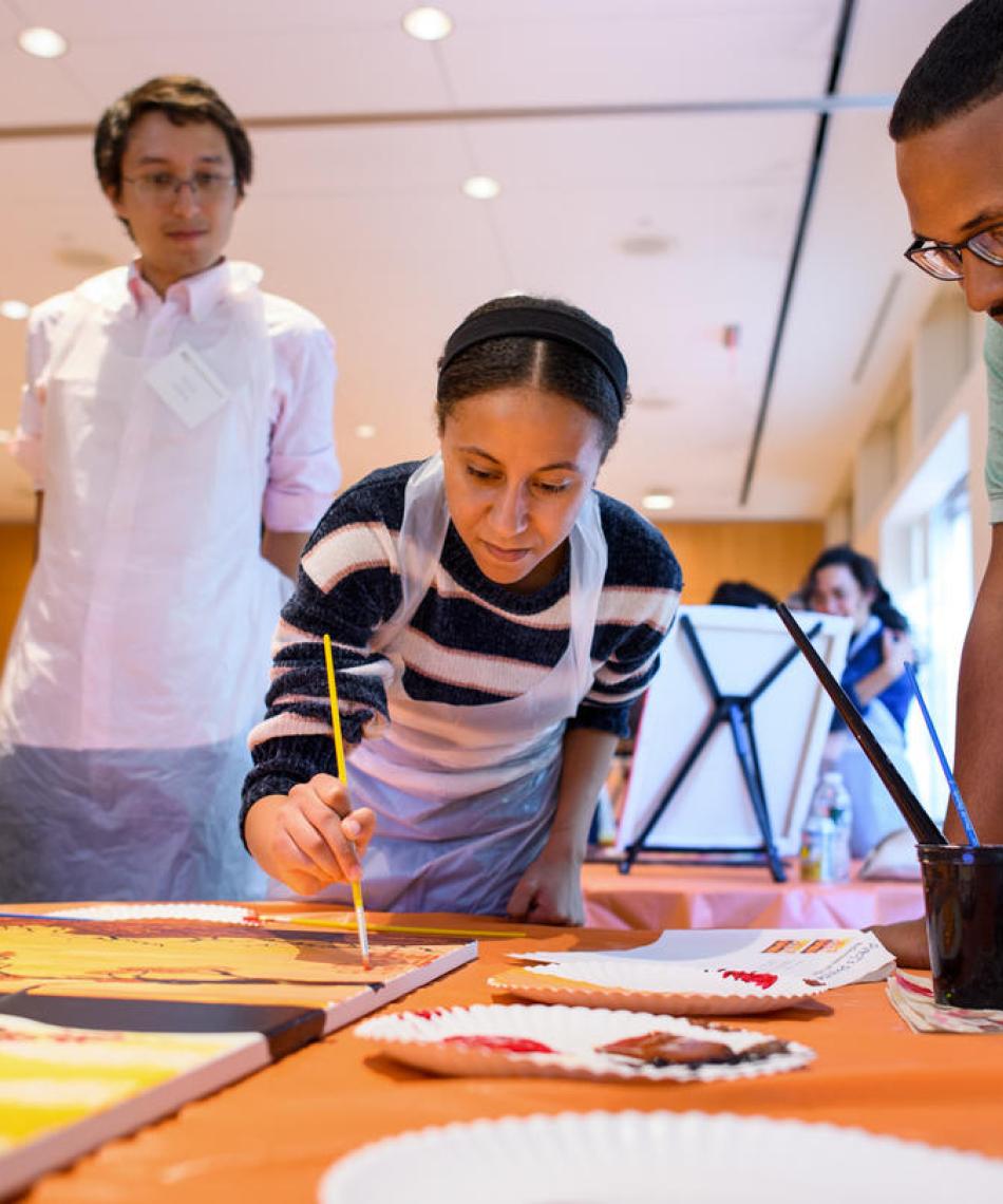 Students working on a project 