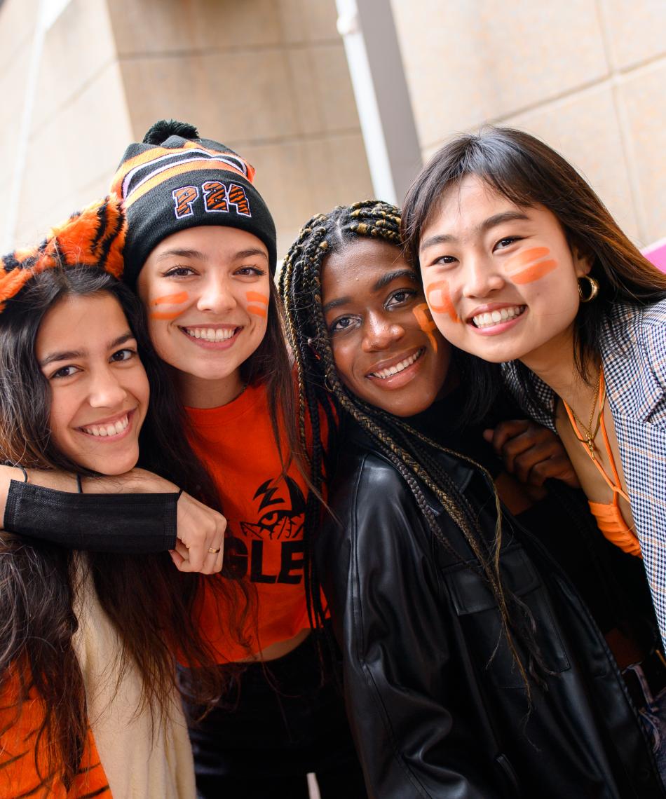 Students showing their school spirit