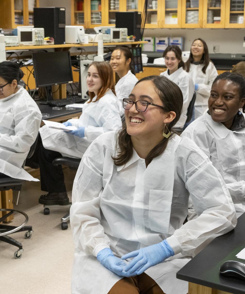 Students in a biology lab