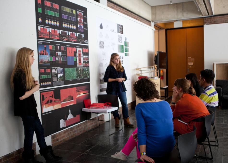 Students presenting to other students