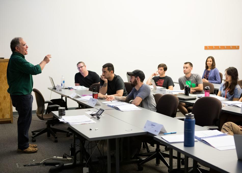 Veterans in a classroom