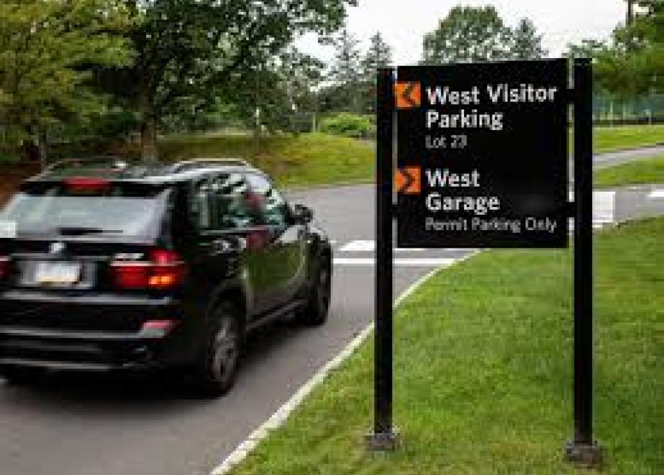 PArking directions on campus