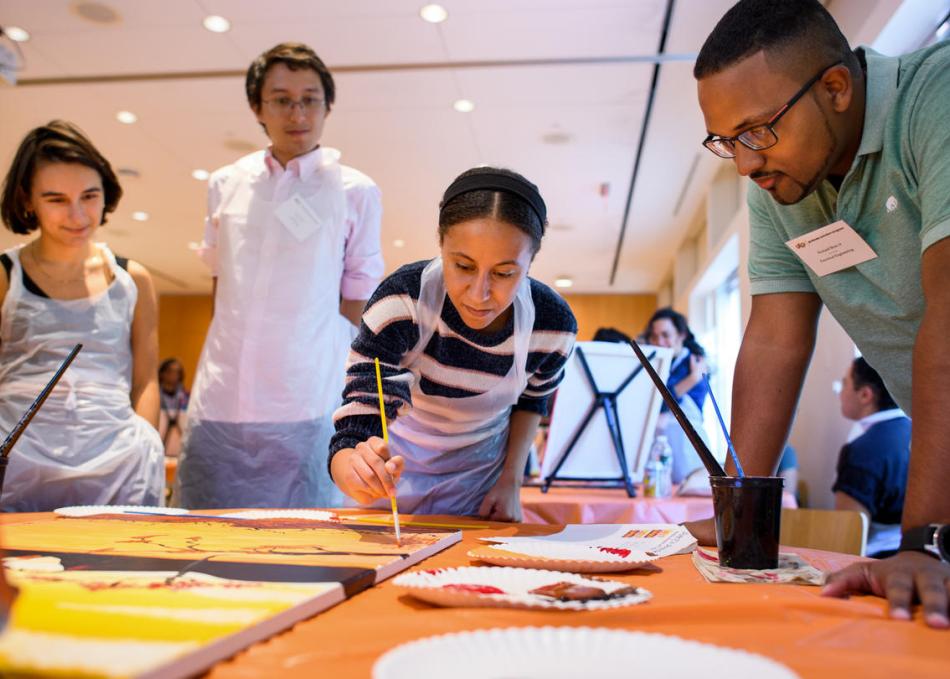 Students working on a project 