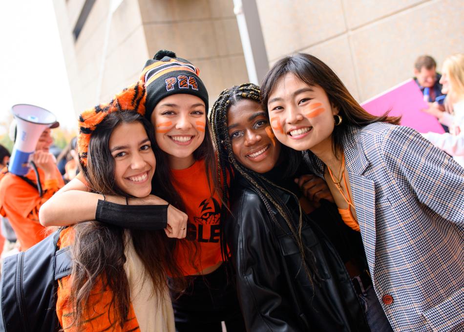Students showing their school spirit