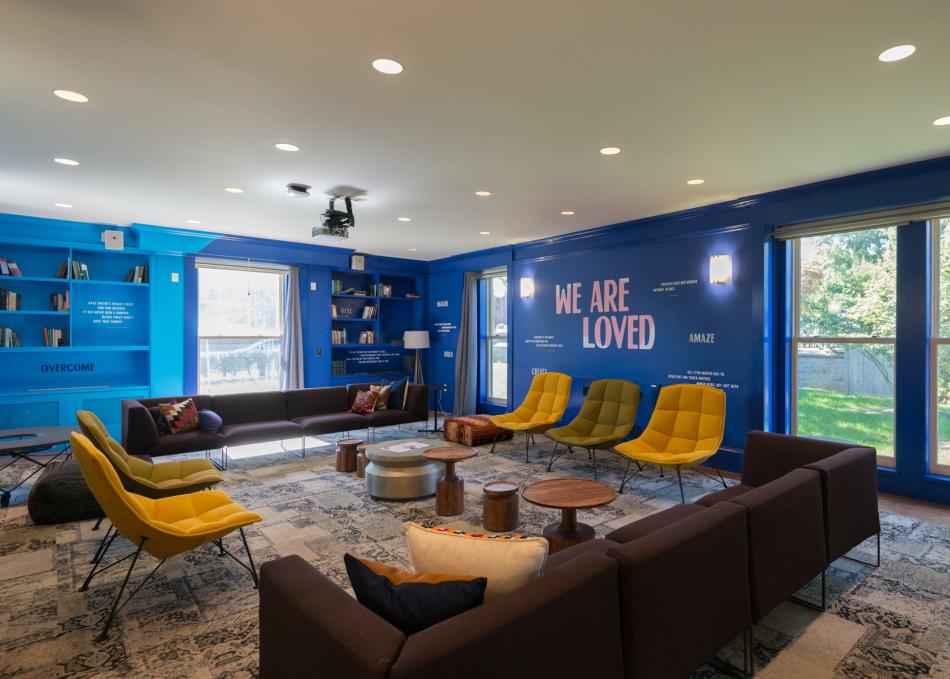 A lounge in the Carl A. Fields Centert