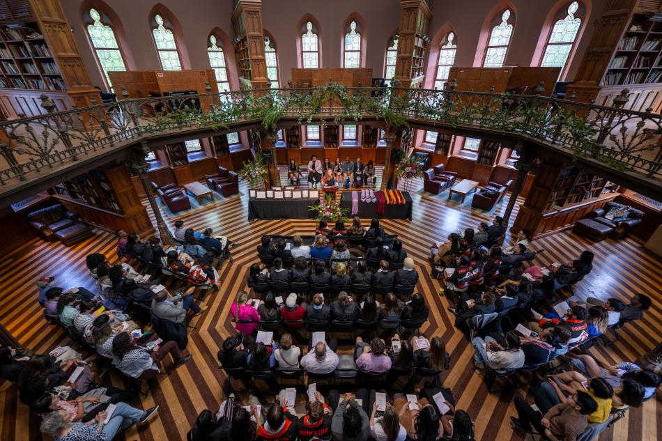 Birdseye view of the 2024 Lavender and Rose Graduation 