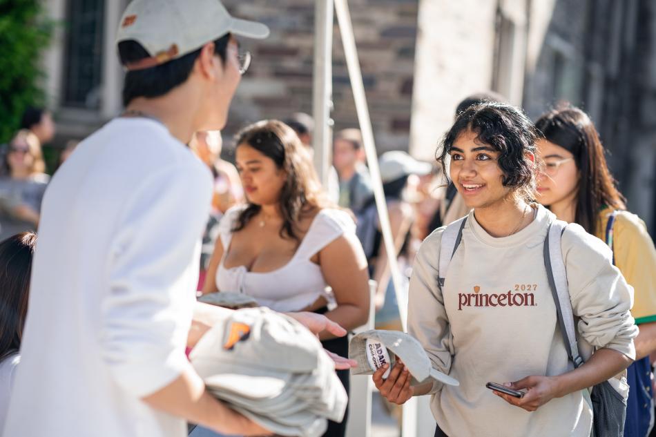 Student in line for gear